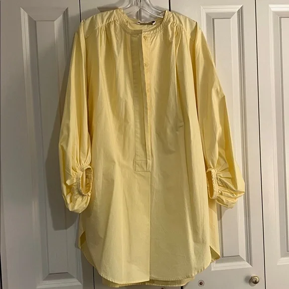 English Factory Cotton Tie-Neck Mini Shirt Dress - Picture 5 of 7